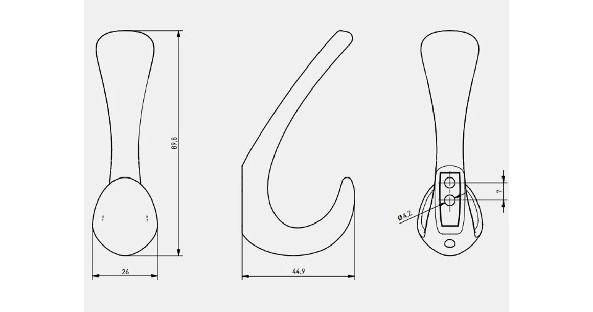 Kép 8/8 - Fogas fém, Ora, fekete matt