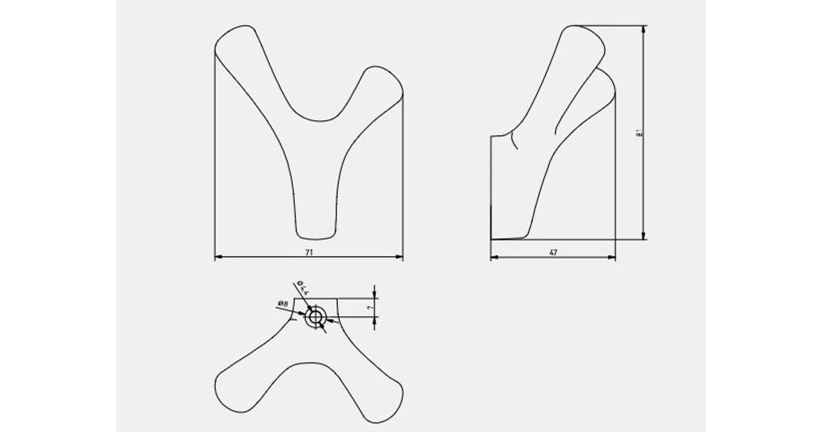Kép 6/7 - Fogas fém, Torna, fekete matt