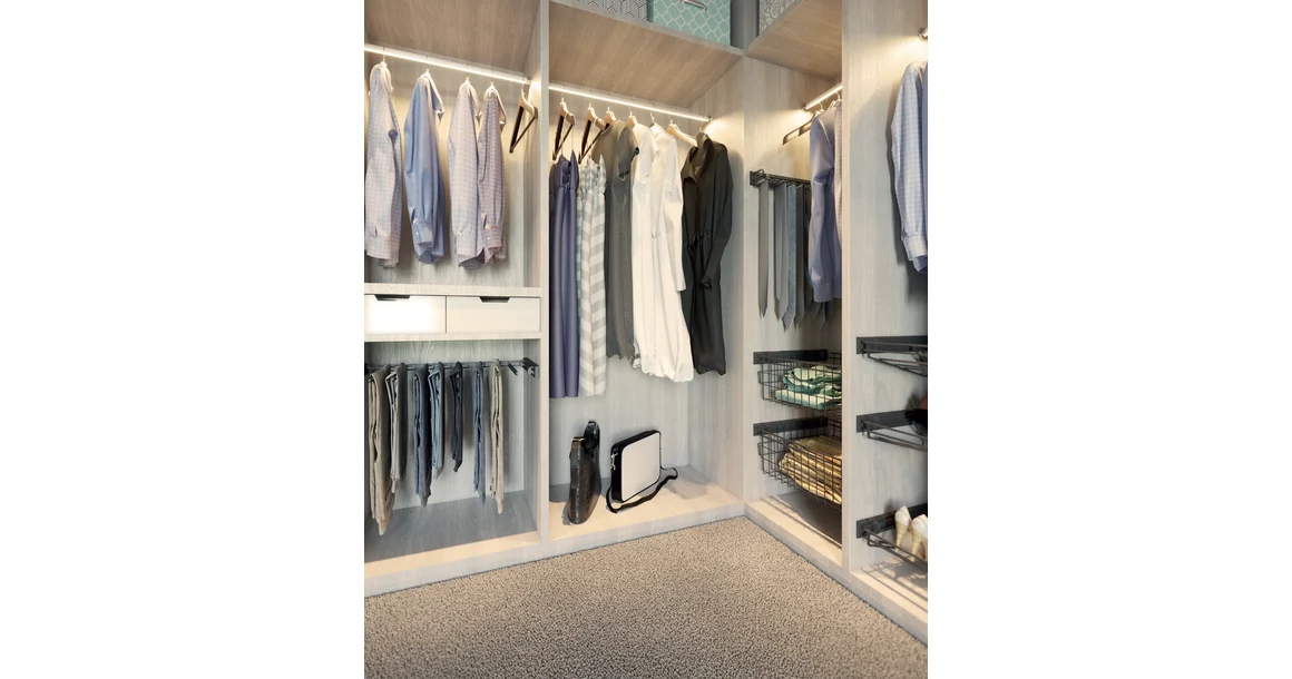 Kép 3/6 - Gardób SMART kosár 233mm magas, teljes kihúzású, csillapított záródású, golyós fióksínnel szerelve, 560-568mm, fehér
