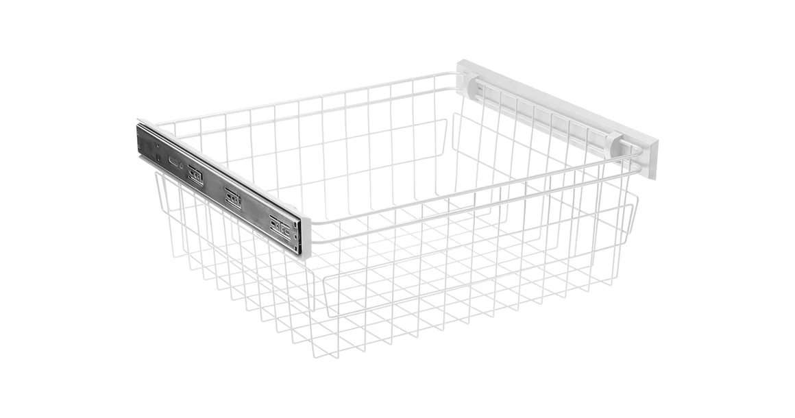 Kép 1/6 - Gardób SMART kosár 233mm magas, teljes kihúzású, csillapított záródású, golyós fióksínnel szerelve, 560-568mm, fehér