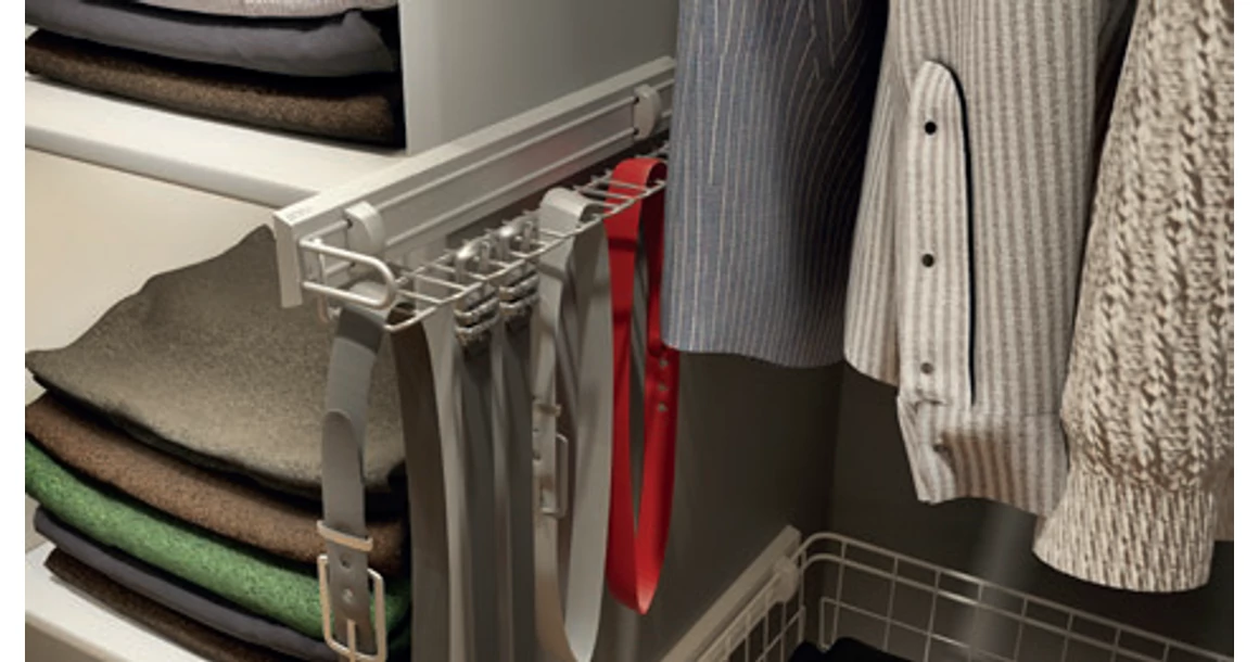 Kép 5/6 - Gardób SMART nyakkendőtartó 68mm magas, teljes kihúzású, csillapított záródású, golyós fióksínnel szerelve, antracit