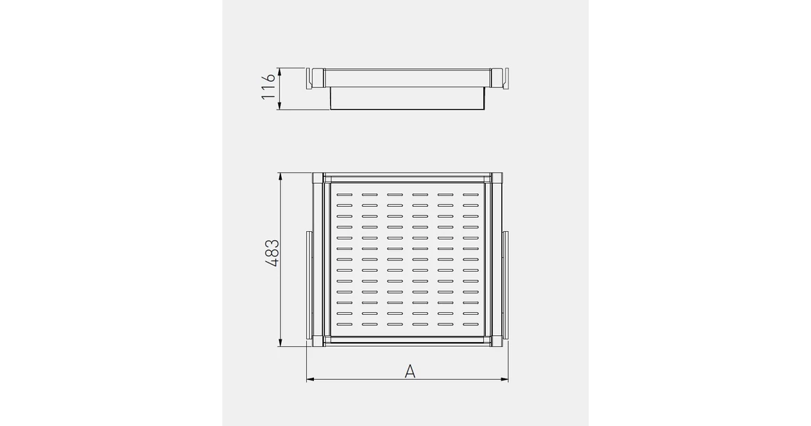 Kép 5/5 - Gardób ELITE kosár 116mm magas, teljes kihúzású, csillapított záródású, rejtett fióksínnel szerelve, 560-618mm, fehér