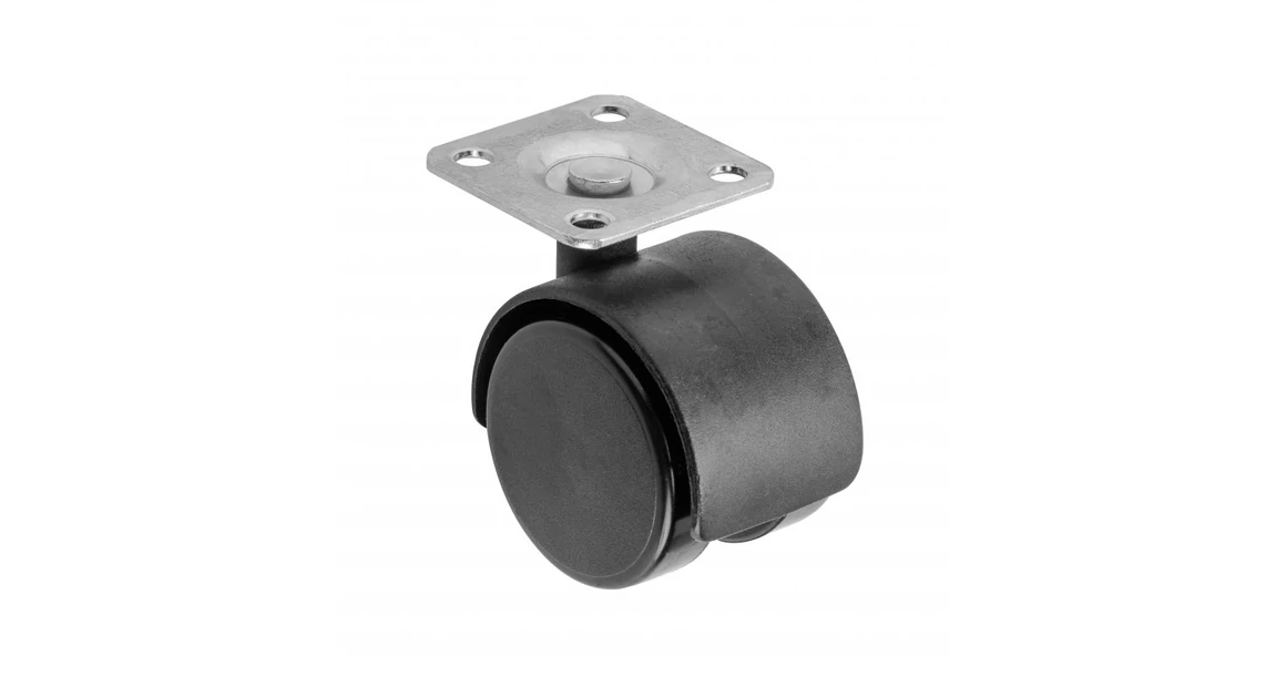 Kép 1/2 - Bútorgörgő, talpas, műanyag,  40mm, fekete, 18kg