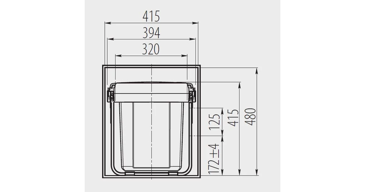 Kép 2/4 - Hulladékgyűjtő GTV Practi Eco 450, szelektív, manuális működés, lágy záródás, 2*20 L edénnyel, fedéllel