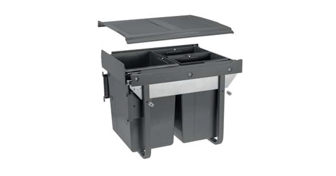 Kép 1/4 - Hulladékgyűjtő GTV Practi Eco 450, szelektív, frontkihúzású, lágy záródás, 20+2*10 L edénnyel, fedéllel