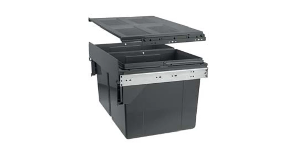 Kép 1/2 - Hulladékgyűjtő GTV Practi Eco 600, szelektív, frontkihúzású, golyós csúszóval, 2x27L