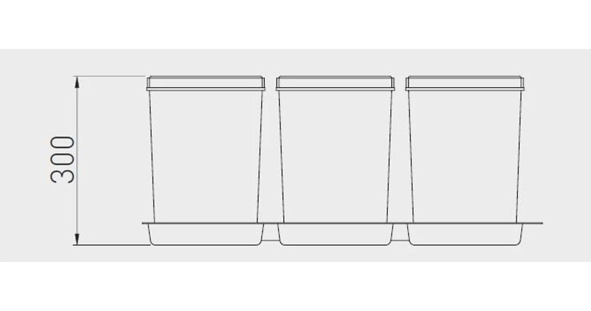 Kép 2/3 - Hulladékgyűjtő GTV Multino 800, szelektív, utólag behelyezhető, 2*15+2*7 L edénnyel, fedéllel, tárolókkal
