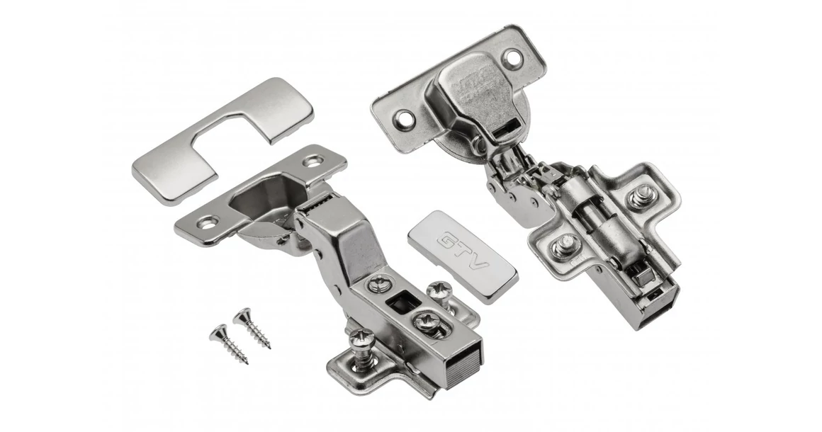 Kép 1/2 - Kivetőpánt, közézáródó, csillapított záródású, klippes, eurocsavar nélküli talp h=0