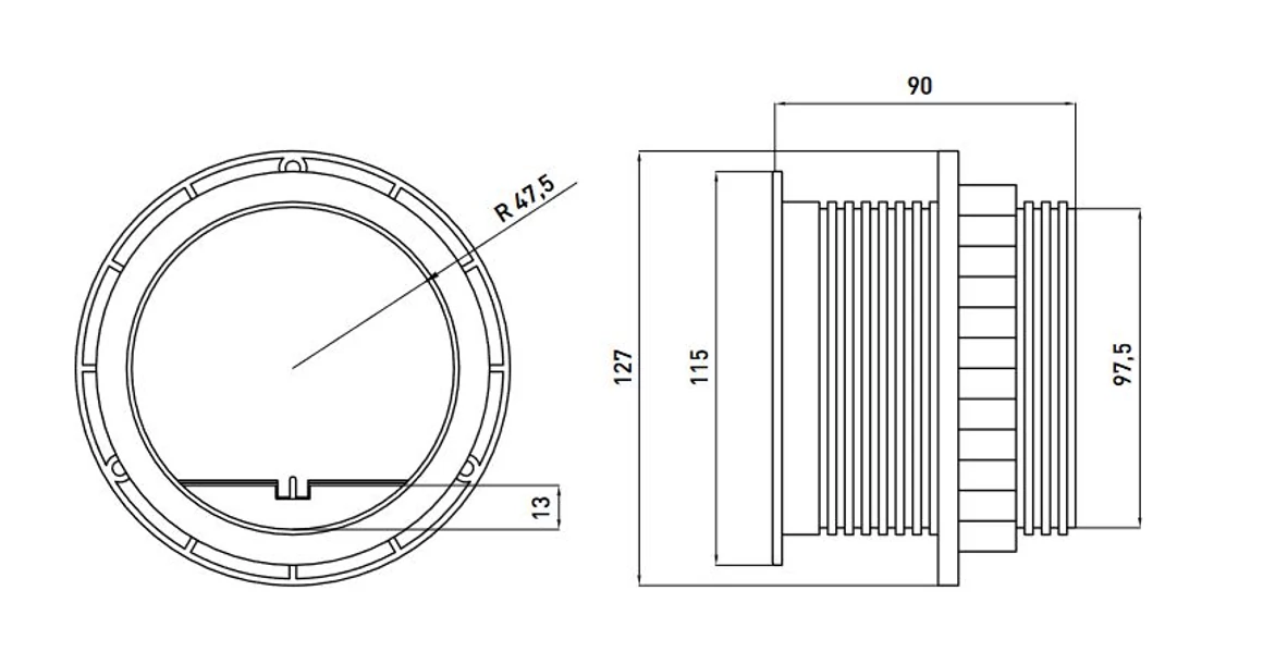 Kép 2/4 - Konnektor, pultba süllyesztett, CHARGER, 1x dugalj, 2x USB 2A, 1,5fm kábellel, ezüst-fekete