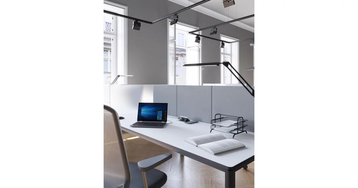 Kép 6/7 - Konnektor, pultba süllyeszthető, fekvő, 1x dugalj, USB A, USB C, 5W indugciós töltő, 1,5fm kábellel, ezüst, AVARO