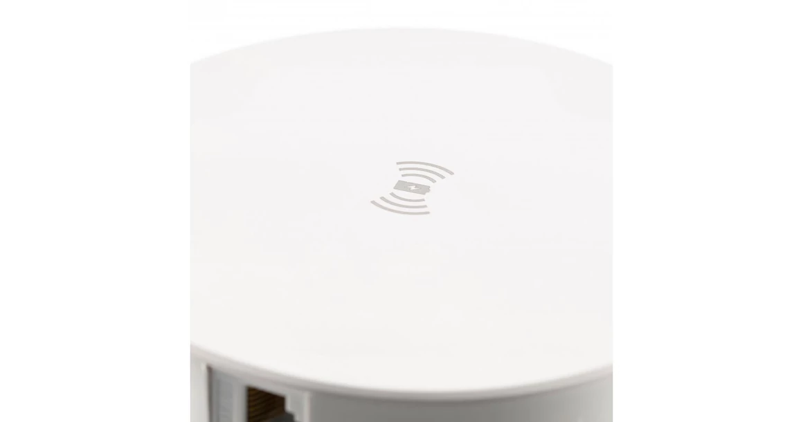 Kép 2/10 - Konnektor, pultba süllyeszthető, 4x dugalj, 2x USB 2A, 2x hálózati RJ45, 1,5 kábellel, 5W indukciós töltővel, fehér, 120mm COMFORT PLUS