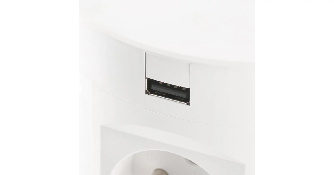 Kép 3/10 - Konnektor, pultba süllyeszthető, 4x dugalj, 2x USB 2A, 2x hálózati RJ45, 1,5 kábellel, 5W indukciós töltővel, fehér, 120mm COMFORT PLUS