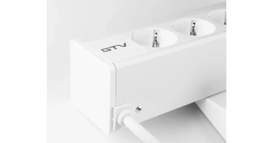 Kép 5/11 - Konnektor, pultra szerelhető, 3x dugalj, 1x USB A, USB C, 1,5fm kábellel, fehér, NICO