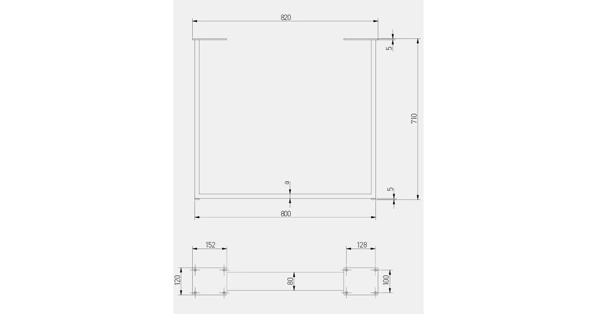 Kép 3/3 - Asztalláb fém INDUSTRIA-P40,  710mm, fekete Stolmet