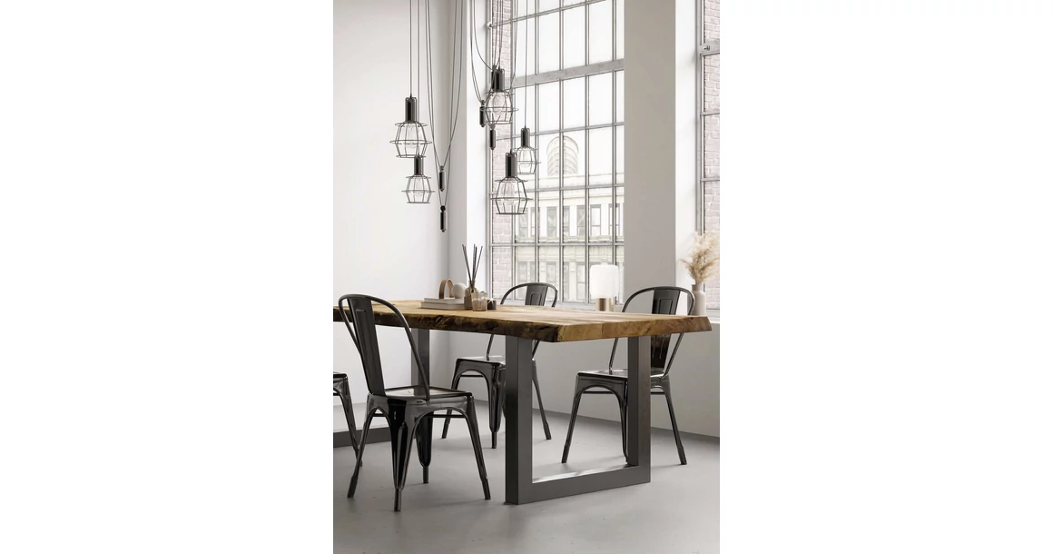 Kép 2/3 - Asztalláb fém INDUSTRIA-P40,  710mm, fekete Stolmet