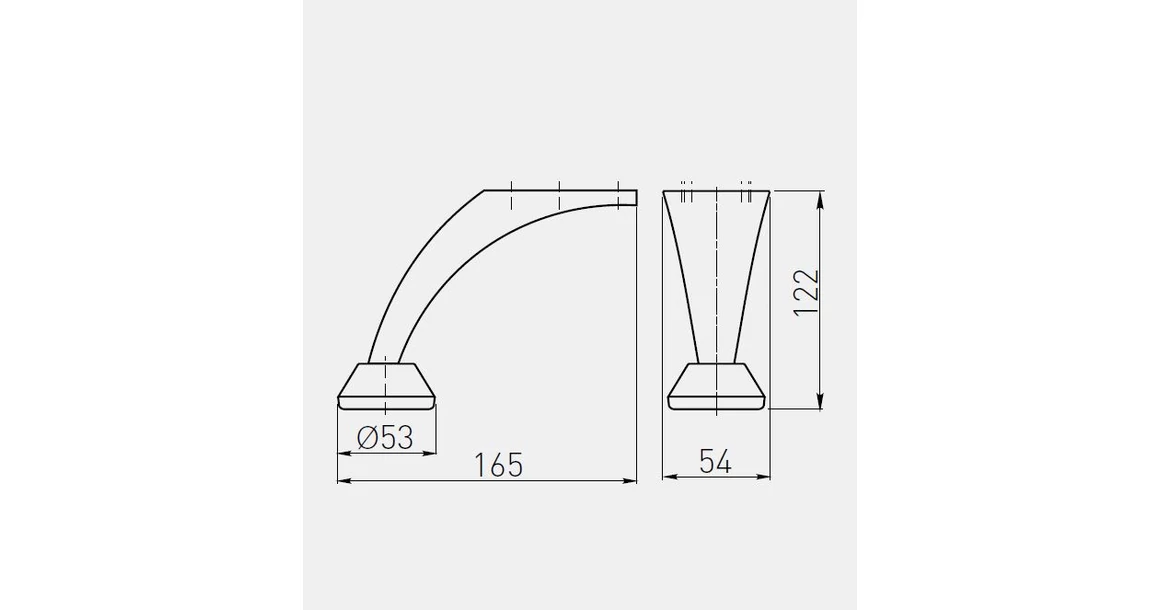 Kép 2/2 - Bútorláb fém, BD-001 122mm, króm