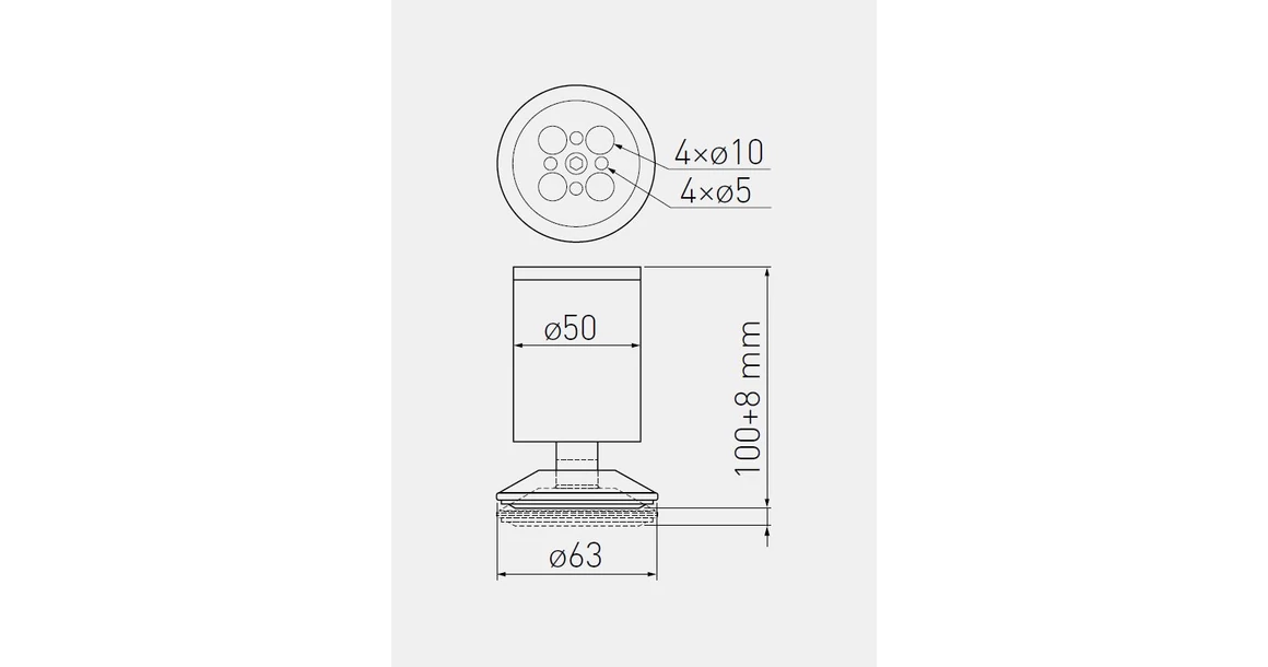 Kép 2/2 - Bútorláb fém, BD-762, 100mm, króm