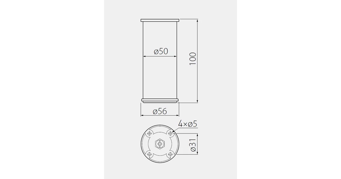 Kép 2/2 - Bútorláb alumínium, BD-867, 100mm, matt króm