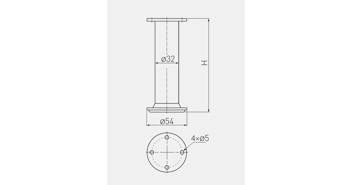 Kép 2/2 - Bútorláb alumínium, BD-868, 100mm, matt króm