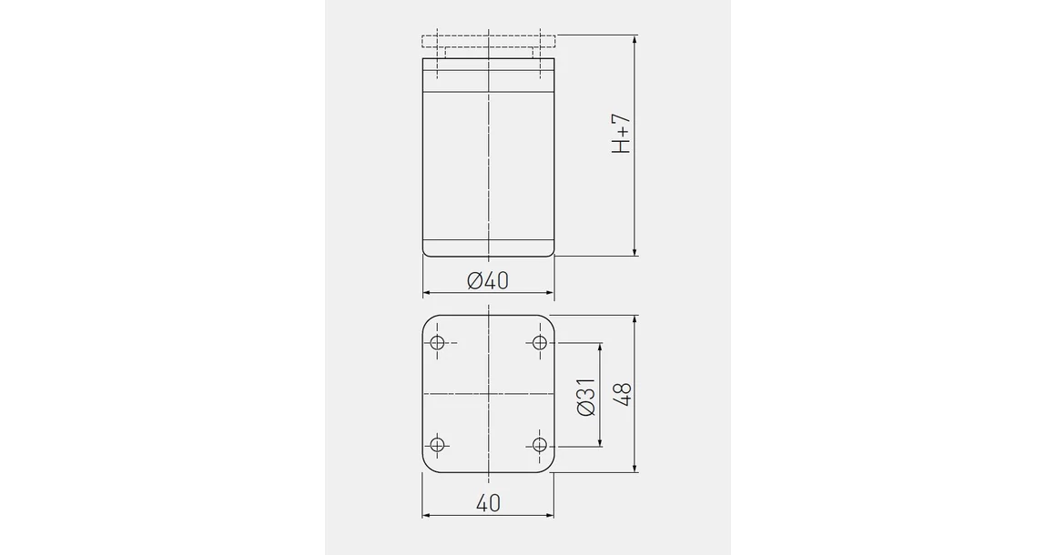 Kép 2/2 - Bútorláb alumínium, DAP77,  60mm, matt króm