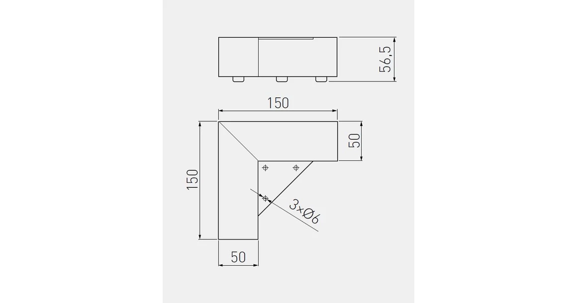Kép 2/2 - Bútorláb fém, MDN-941,  56mm, króm