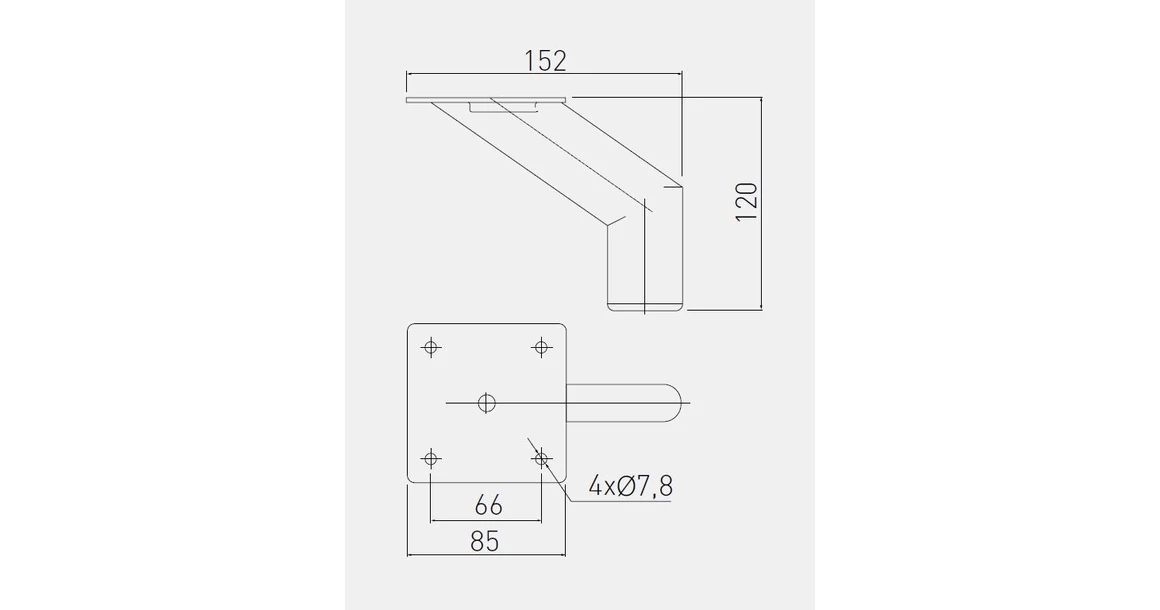 Kép 3/3 - Bútorláb fém, STOMP, 120mm, króm