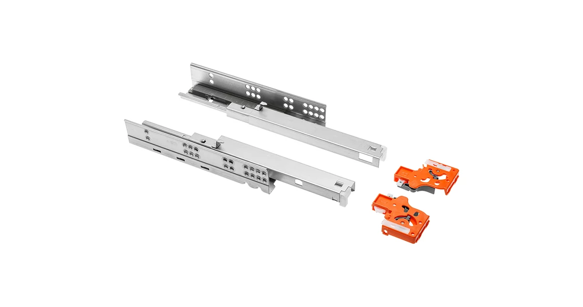 Kép 1/5 - Rejtett fióksín, teljes kihúzású, PUSH OPEN, 270 mm, kuplunggal