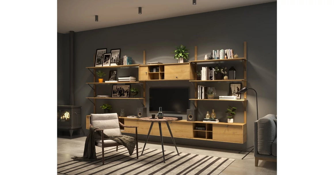 Kép 2/6 - Polctartó konzol GALA, 25 x 22 cm, matt fekete