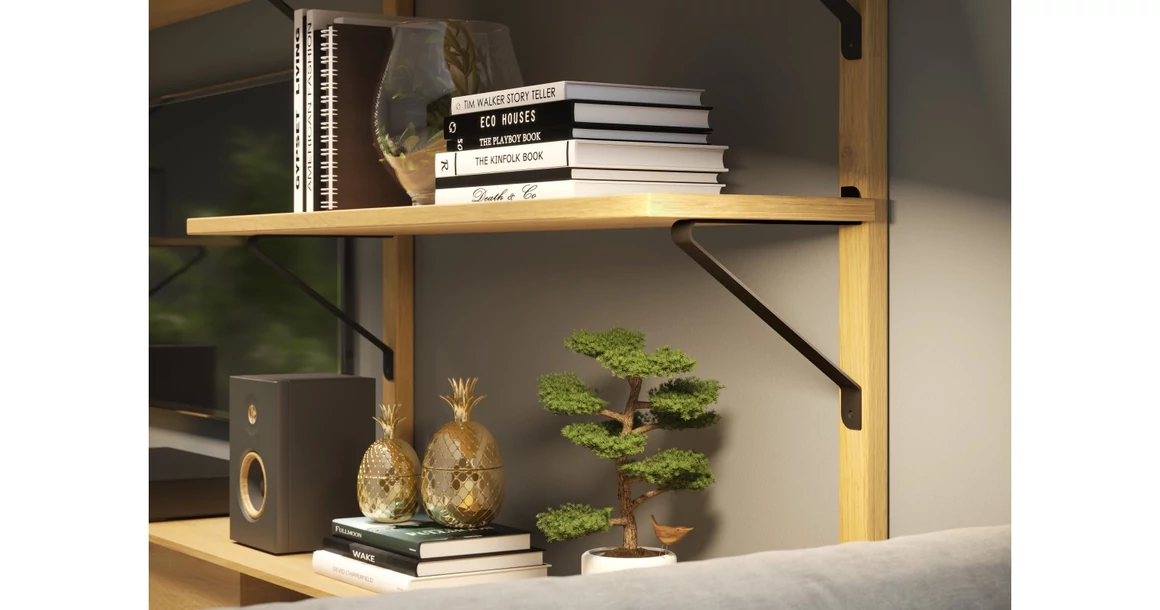 Kép 3/6 - Polctartó konzol GALA, 25 x 22 cm, matt fekete