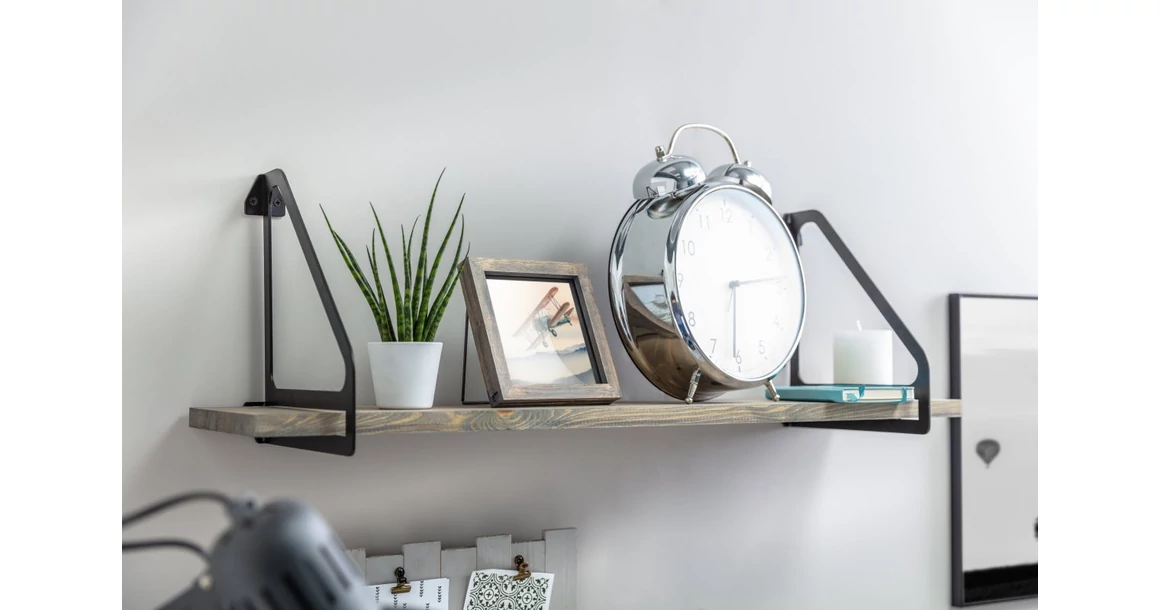 Kép 3/6 - Polctartó konzol INGRID, 36 x 23 cm, matt fekete