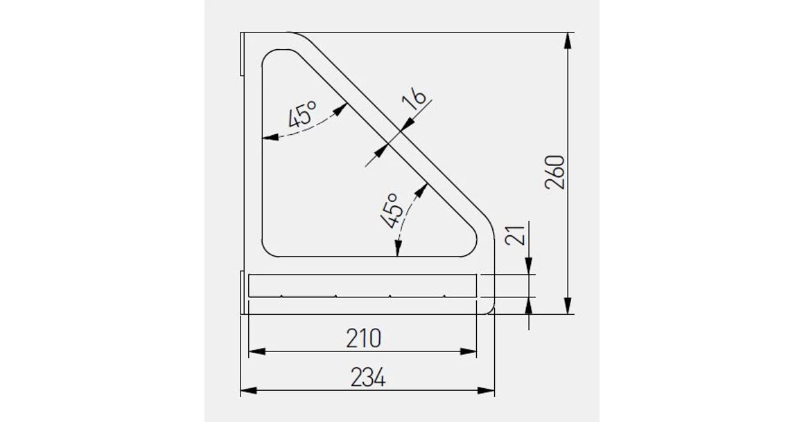 Kép 6/6 - Polctartó konzol INGRID, 36 x 23 cm, matt fekete