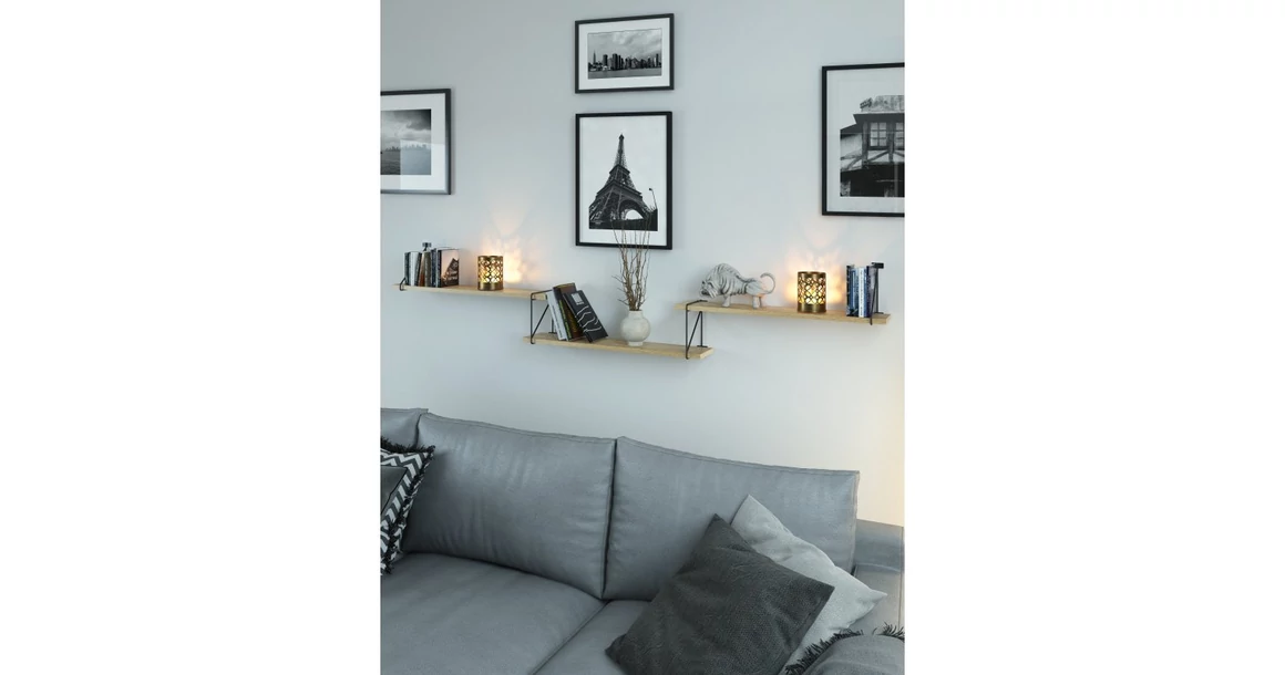 Kép 3/8 - Polctartó konzol ROD, 21 x 17 cm, matt fekete