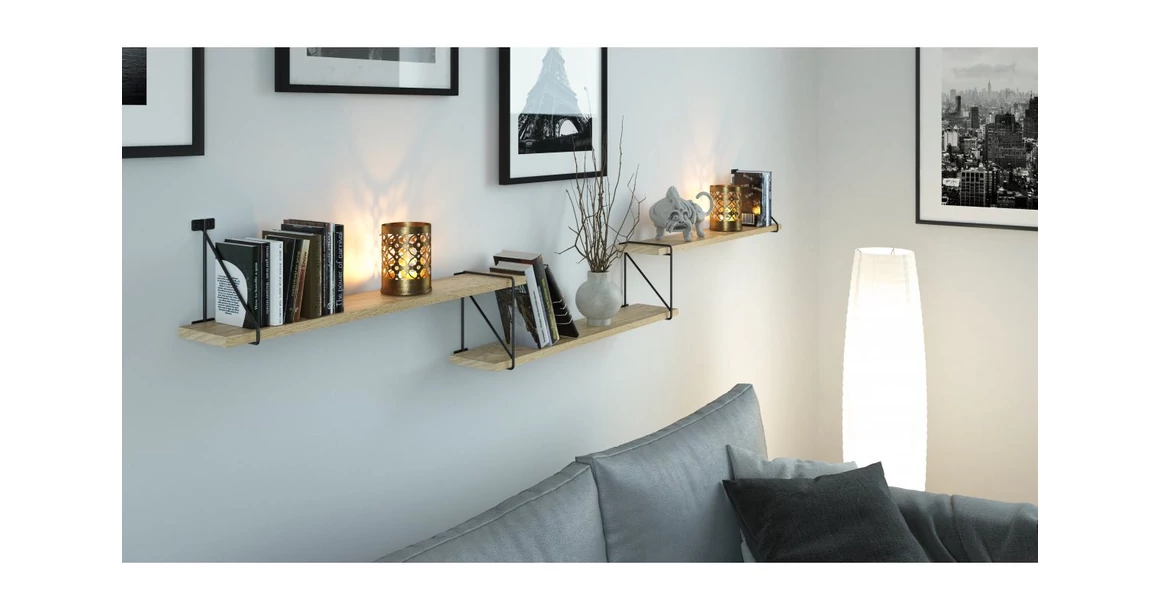 Kép 4/8 - Polctartó konzol ROD, 21 x 17 cm, matt fekete