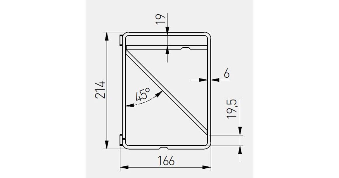 Kép 7/8 - Polctartó konzol ROD, 21 x 17 cm, matt fekete