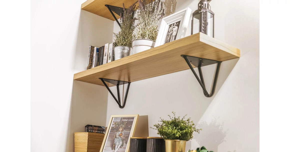 Kép 3/8 - Polctartó konzol WIRE, 18 x 16 cm, matt fekete