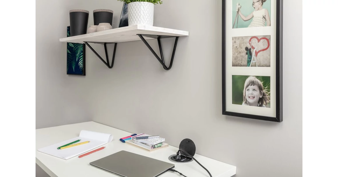 Kép 4/8 - Polctartó konzol WIRE, 18 x 16 cm, matt fekete