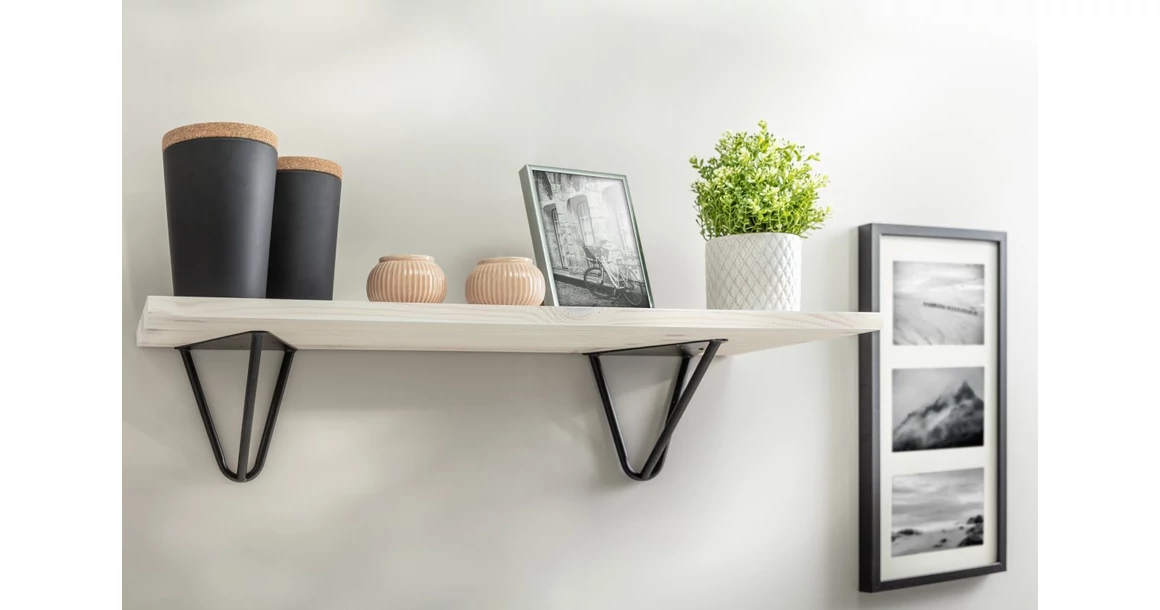 Kép 5/8 - Polctartó konzol WIRE, 18 x 16 cm, matt fekete
