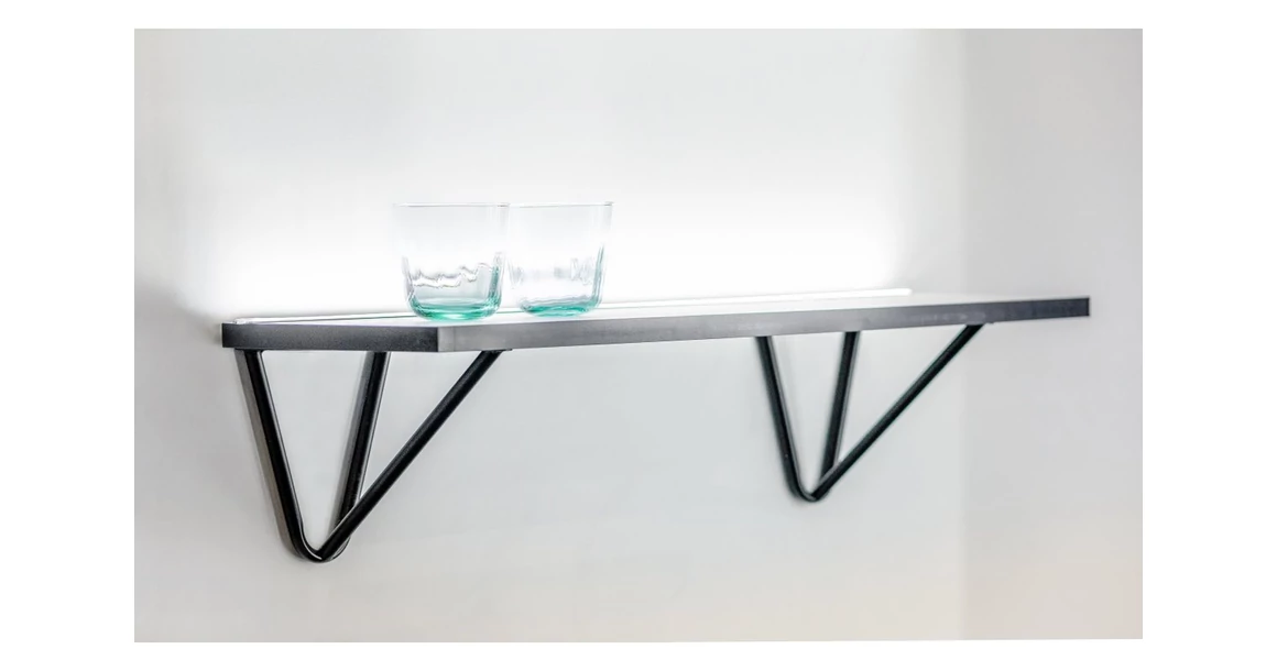 Kép 6/8 - Polctartó konzol WIRE, 18 x 16 cm, matt fekete