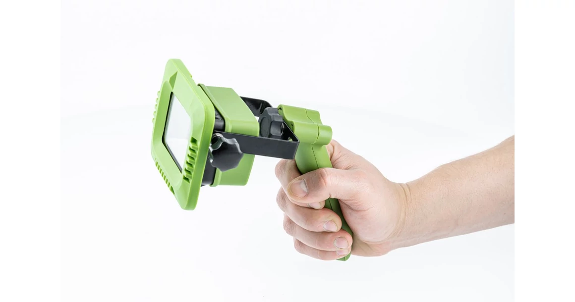 Kép 4/6 - LED reflektor akumulátorral ALLEDO 20W, 1600lm, AC220-240V, 50/60 Hz, PF>0,5, RA>80, IP54, 120°, 6400K, zöld