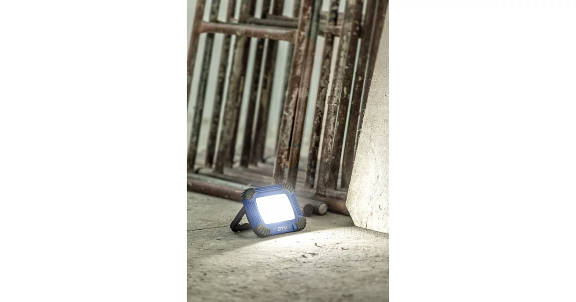 Kép 6/7 - LED reflektor akkumulátorral ONYX 20W, 1600lm, AC220-240V, 50/60 Hz, PF>0,5, RA>80, IP54, 120°, 6400K, kék