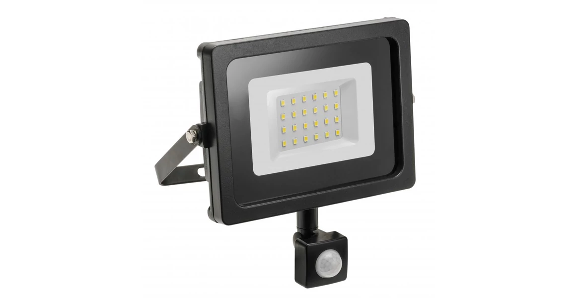 Kép 1/12 - LED reflektor iNEXT mozgásérzékelővel 30W 2400lm, PF>0,9, RA>80, IP65, 120°, 6400K, fekete