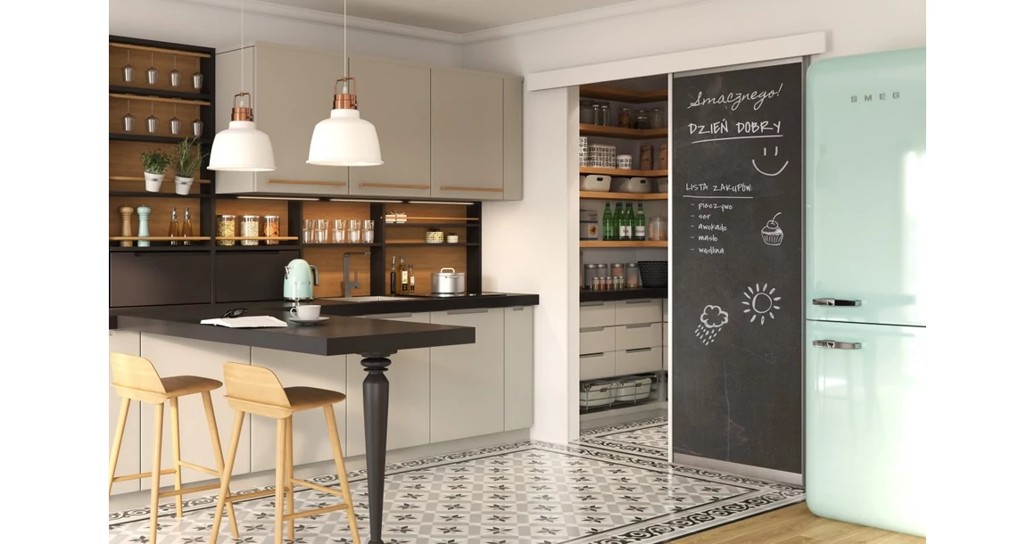 Kép 2/3 - Tolóajtó felső sín szimpla, QUANTUM, 2fm, alu nyers