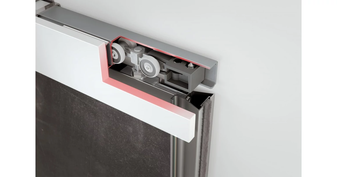 Kép 3/3 - Tolóajtó felső sín szimpla, QUANTUM, 2fm, alu nyers