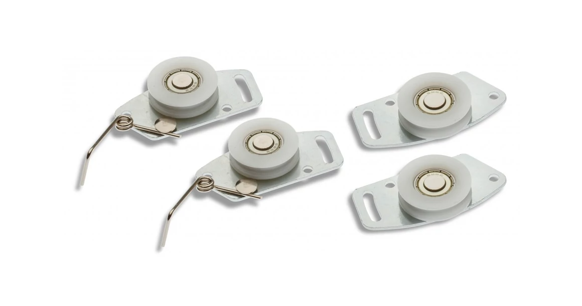 Kép 1/3 - Tolóajtó görgő szett MITO PLUS, (2 alsó görgő, 2 felső görgő, 1 stopper, csavarok)