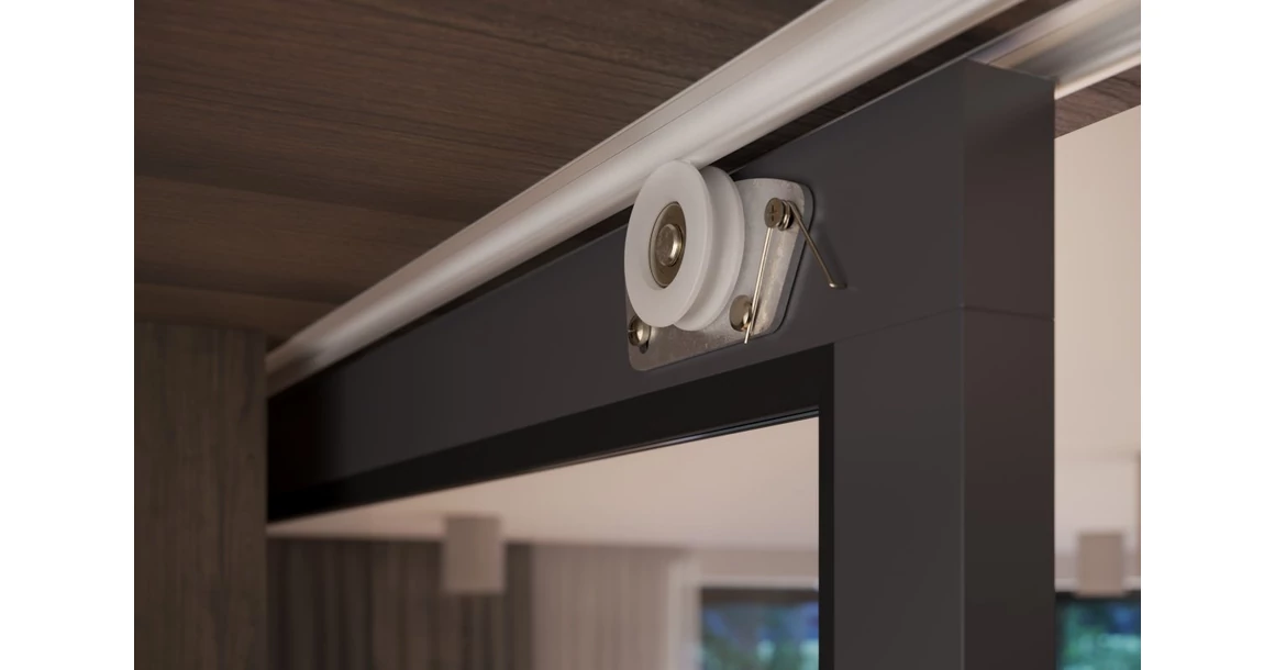 Kép 2/3 - Tolóajtó görgő szett MITO PLUS, (2 alsó görgő, 2 felső görgő, 1 stopper, csavarok)