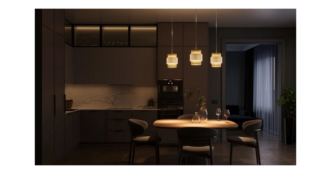 Kép 3/7 - Lámpa Fali lámpatest ABRA 2, 6151, AC220-240V, 50/60Hz, 3*E27, max.40W, átmérő 20 cm, krém