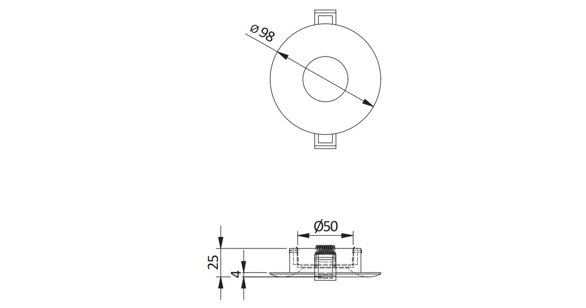Kép 3/3 - Lámpa Mennyezeti lámpatest ALESSIO, IP54, kör, fekete