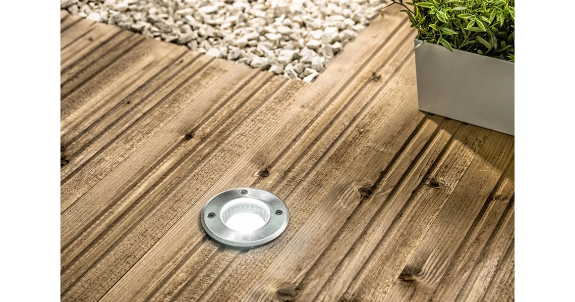 Kép 5/7 - Lámpa Kerti lámpatest ALFA-O, kör, GU10 (max. 50W), IP67,  AC220-240V, 50/60Hz, (13x11cm), inox