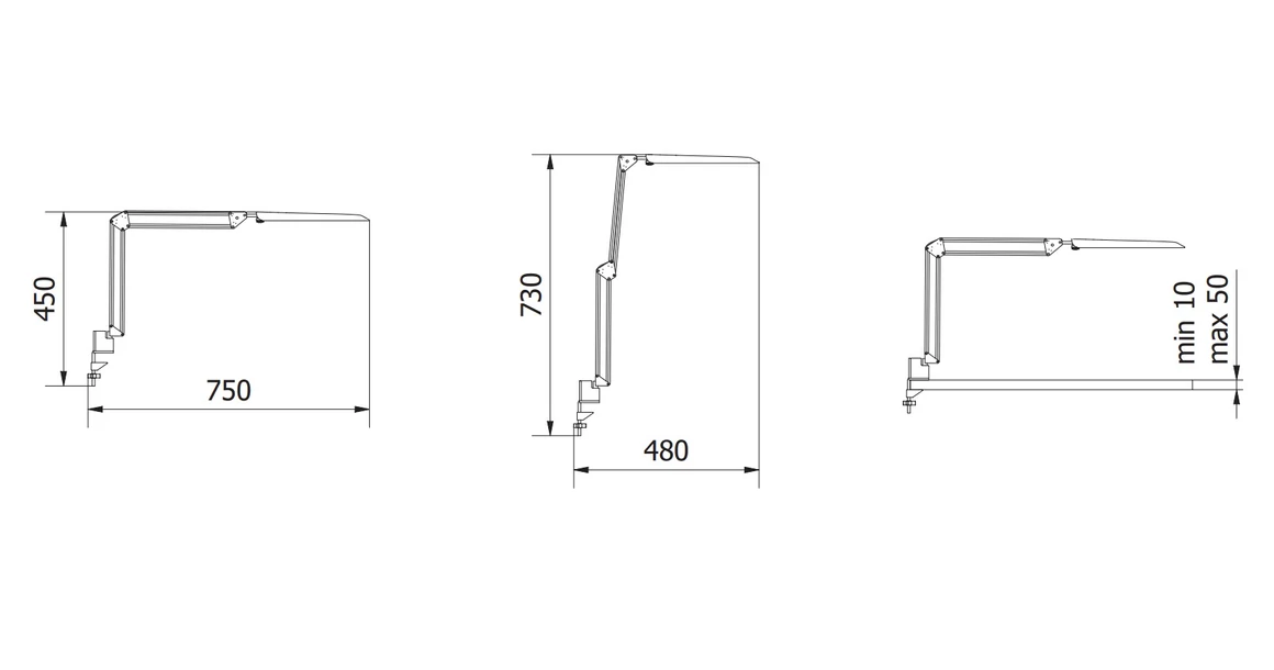 Kép 3/3 - Lámpa Asztali ARCHITECTO 8W, 600lm, AC220-240V, 4000K, PF>0,5, 3 fokozatú fényerő , Ra>80, fehér