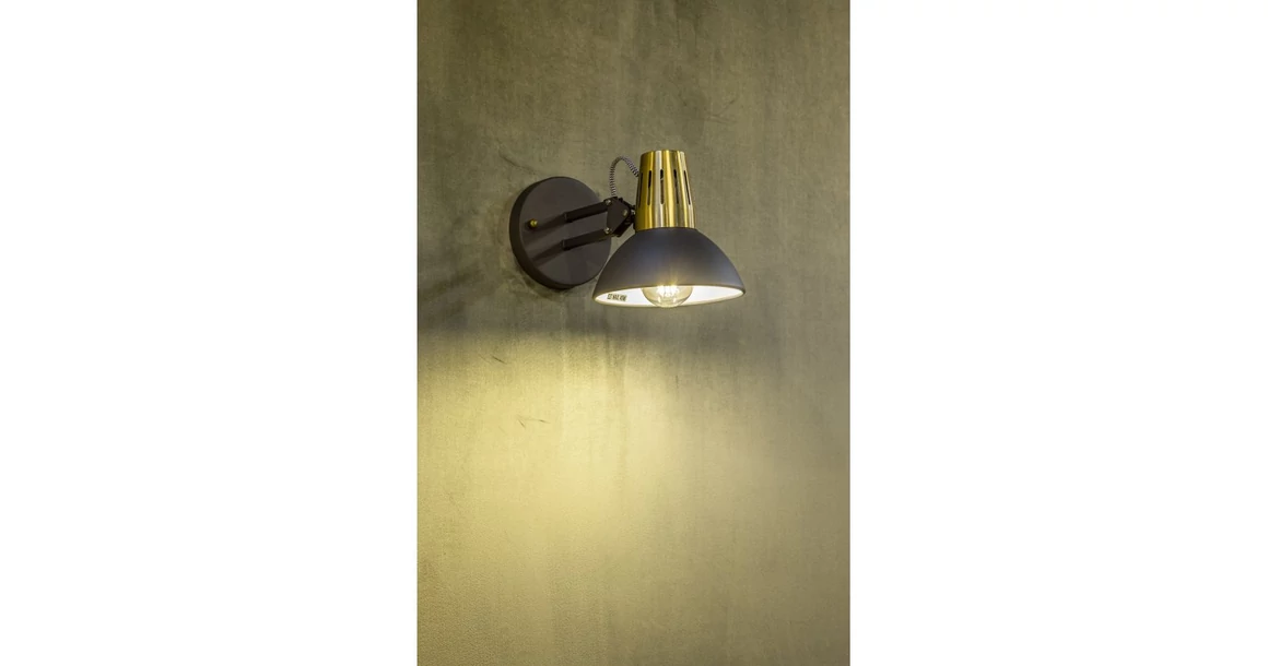 Kép 2/3 - Lámpa Fali lámpatest ARTEMIA, 2195, AC220-240V, 50/60Hz, 1*E27, max.40W, IP20, Átmérő 16,3cm, egyes, fekete